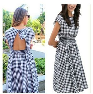Zara gingham black & white midi dress